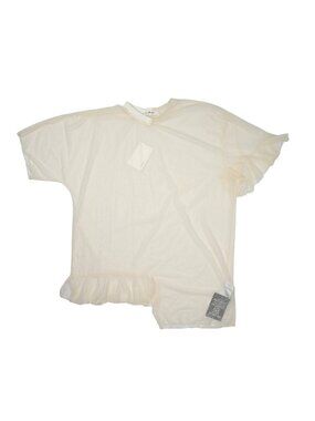 Julien David Asymmetrical Ruffle Top in Ivory